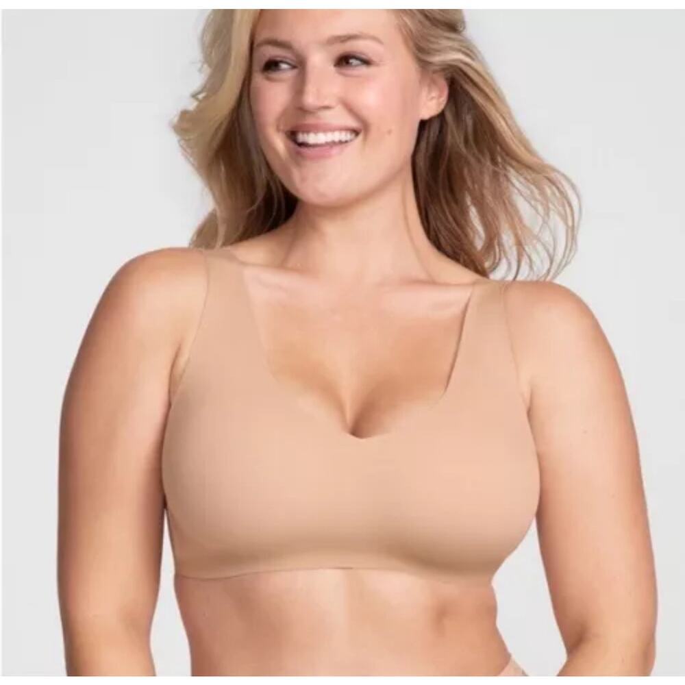 HONEYLOVE V-NECK WIRELESS BRA SAND SIZE XL Shapewear Comfort